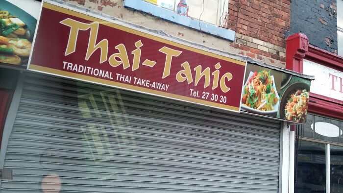 British Stereotypes - fast food - Mai3 Traditional Thai TakeAway Th Tel. 27 30 30