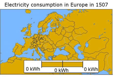 Terrible Maps - electricity consumption in europe 1507 - Electricity consumption in Europe in 1507 0 kWh O kWh O kWh