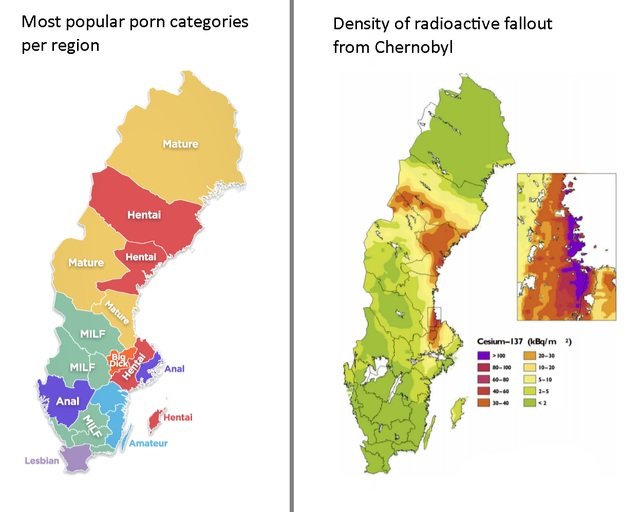 Terrible Maps - density of radioactive fallout from chernobyl - Most popular porn categories per region Density of radioactive fallout from Chernobyl Mature Hentai Mature Hental Matur Milf Cesium137 kBqm 2030 1930 Milf Hental Anal Ddi Anal