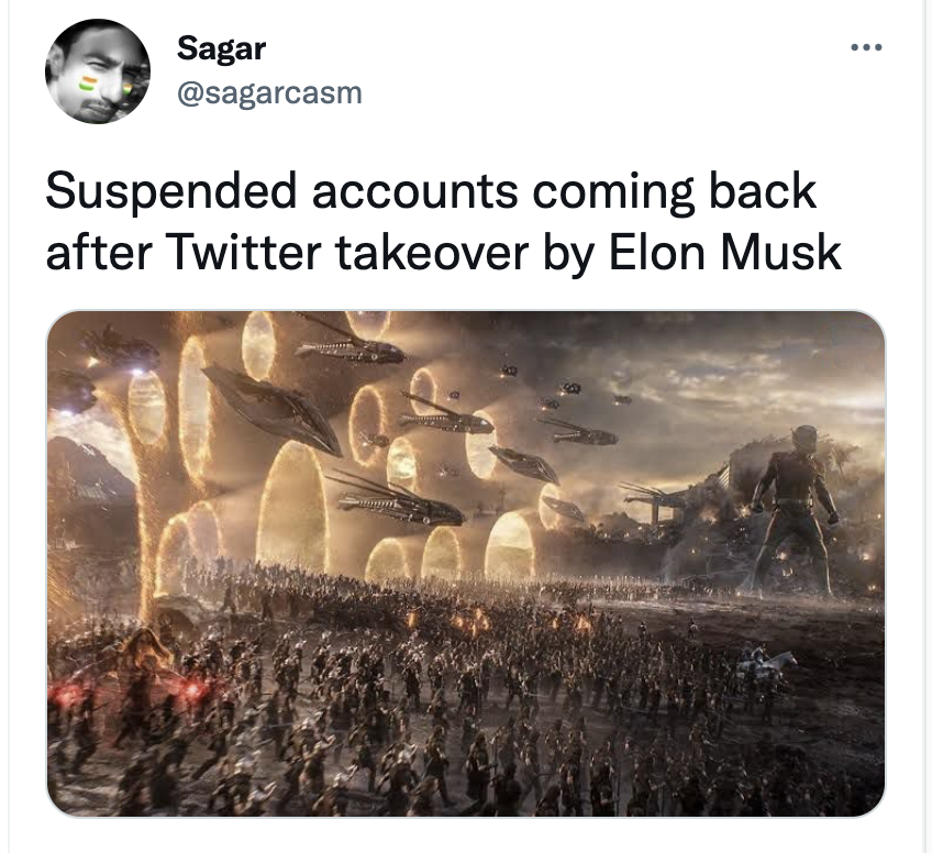 Elon Musk Twitter Memes - new years meme 2020 - .. Sagar Suspended accounts coming back after Twitter takeover by Elon Musk