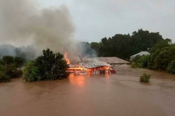 people having a bad day - australia house fire flood