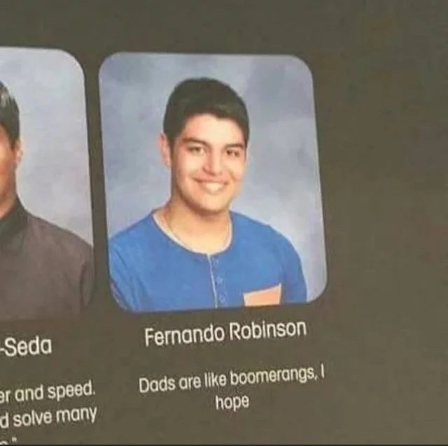 Painful Pictures - blursed yearbook - Seda er and speed. d solve many Fernando Robinson Dads are boomerangs, I hope
