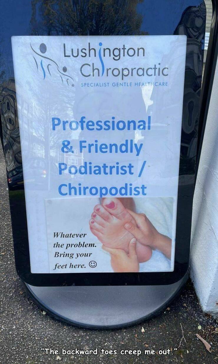 random pics - water - Lushington Chropractic Specialist Gentle Healthcare Professional & Friendly Podiatrist Chiropodist Whatever the problem. Bring your feet here. "The backward toes creep me out.'