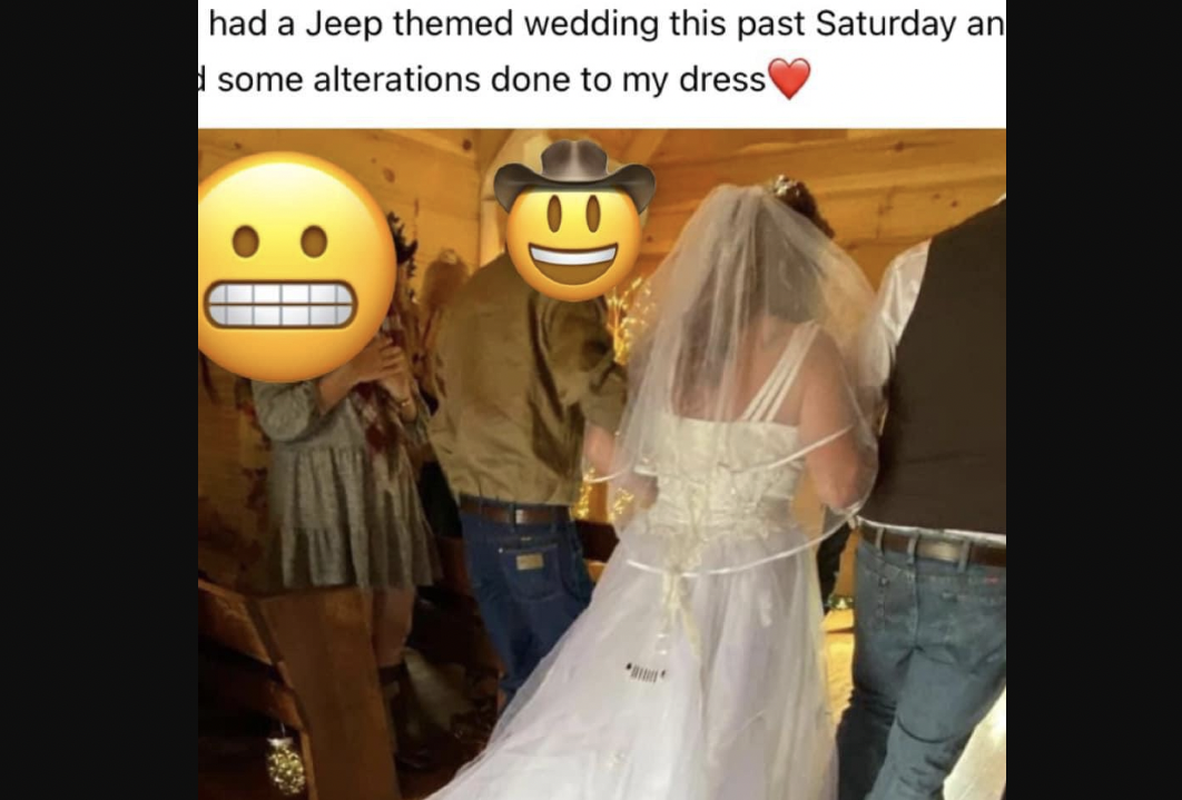 Trashy Weddings Moments - costume - had a Jeep themed wedding this past Saturday an some alterations done to my dress