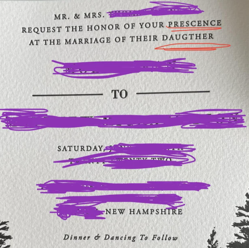 Trashy Weddings Moments - lavender - Mr. & Mrs. Request The Honor Of Your Prescence At The Marriage Of Their Daugther To Saturday Ketva New Hampshire Dinner d Dancing To