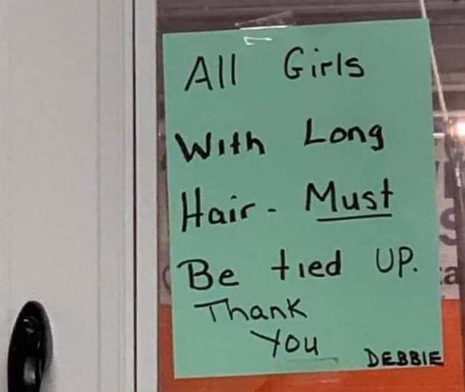 Horrible Management - writing - All Girls With Long Hair. Must Be tied up. Thank You Debbie
