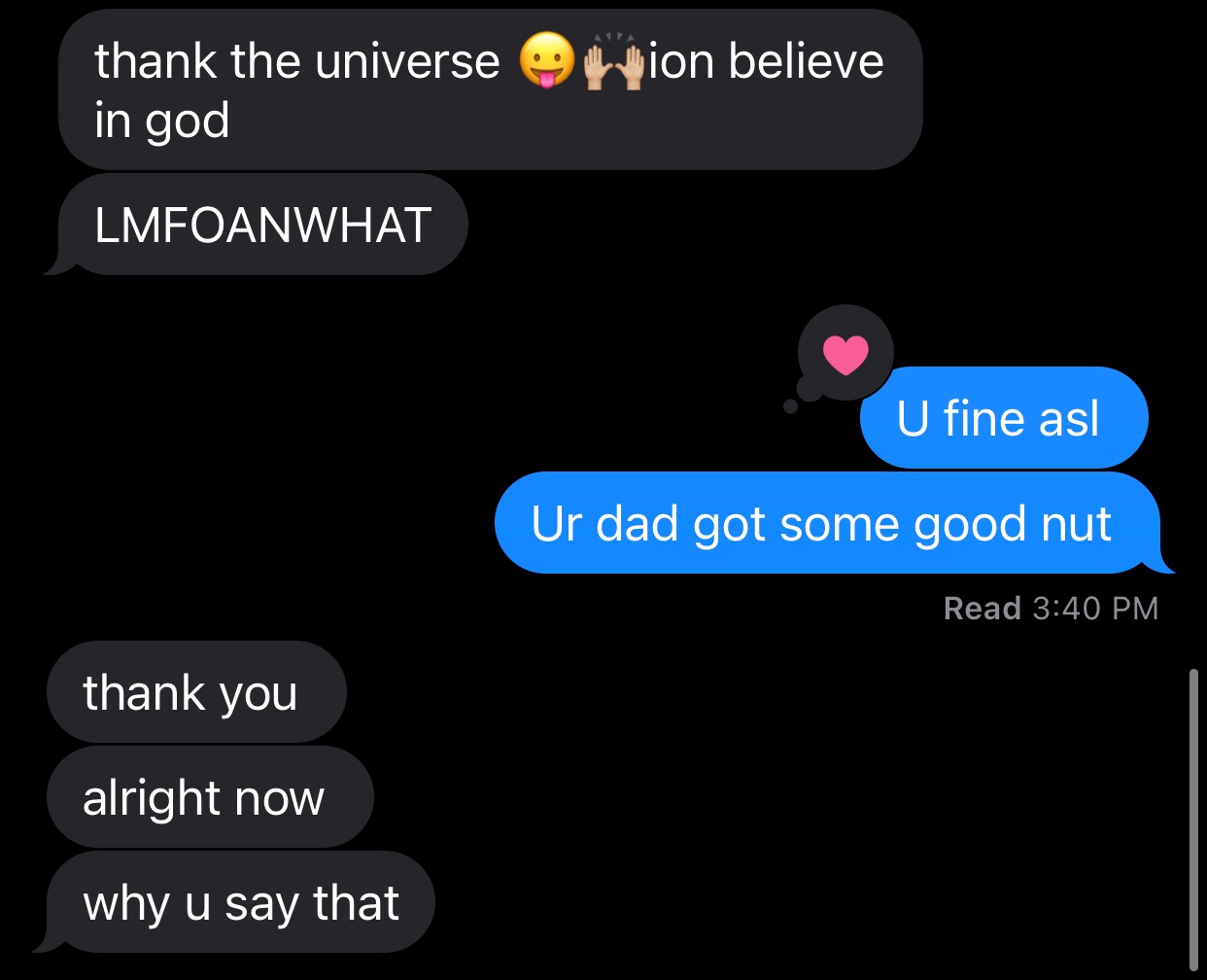 Dude's Taking L's Online - multimedia - ion believe thank the universe in god Lmfoanwhat U fine asl Ur dad got some good nut Read thank you alright now why u say that