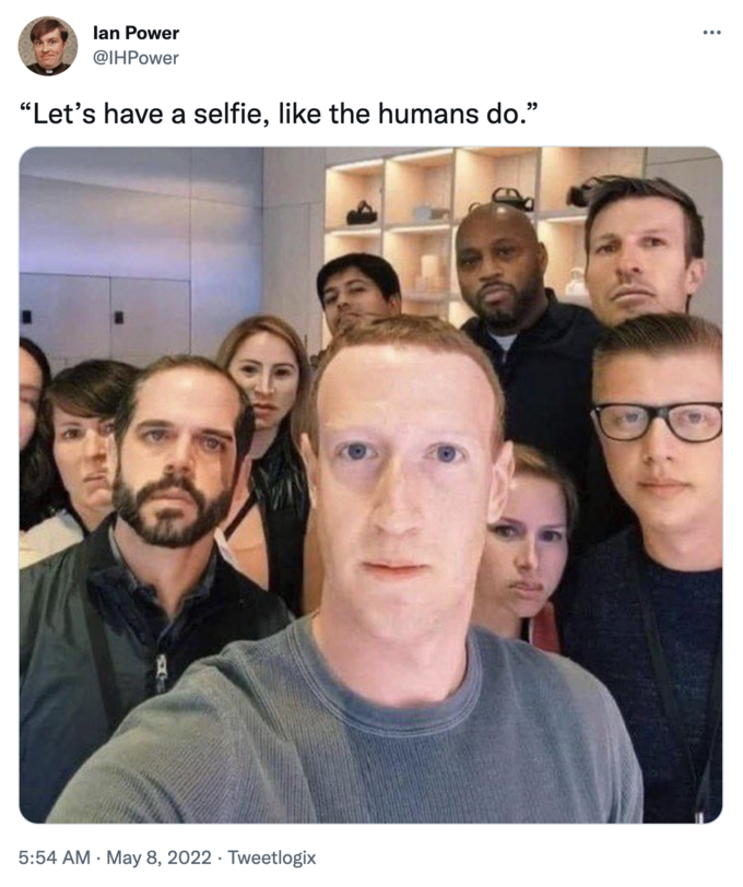 mark zuckerberg selfie - lan Power Power "Let's have a selfie, the humans do." . Tweetlogix