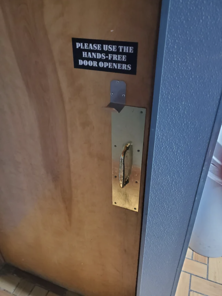 wood - Please Use The HandsFree Door Openers
