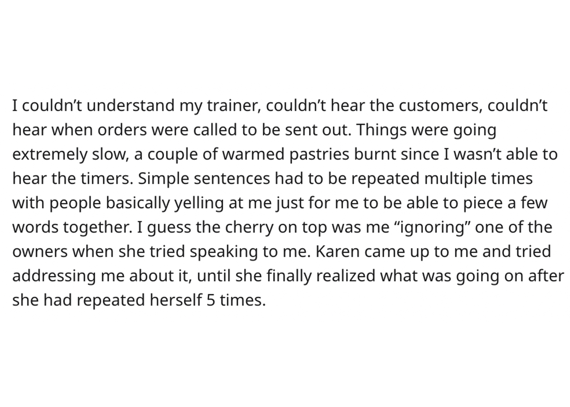 Karen Manager of Cafe story - sixth