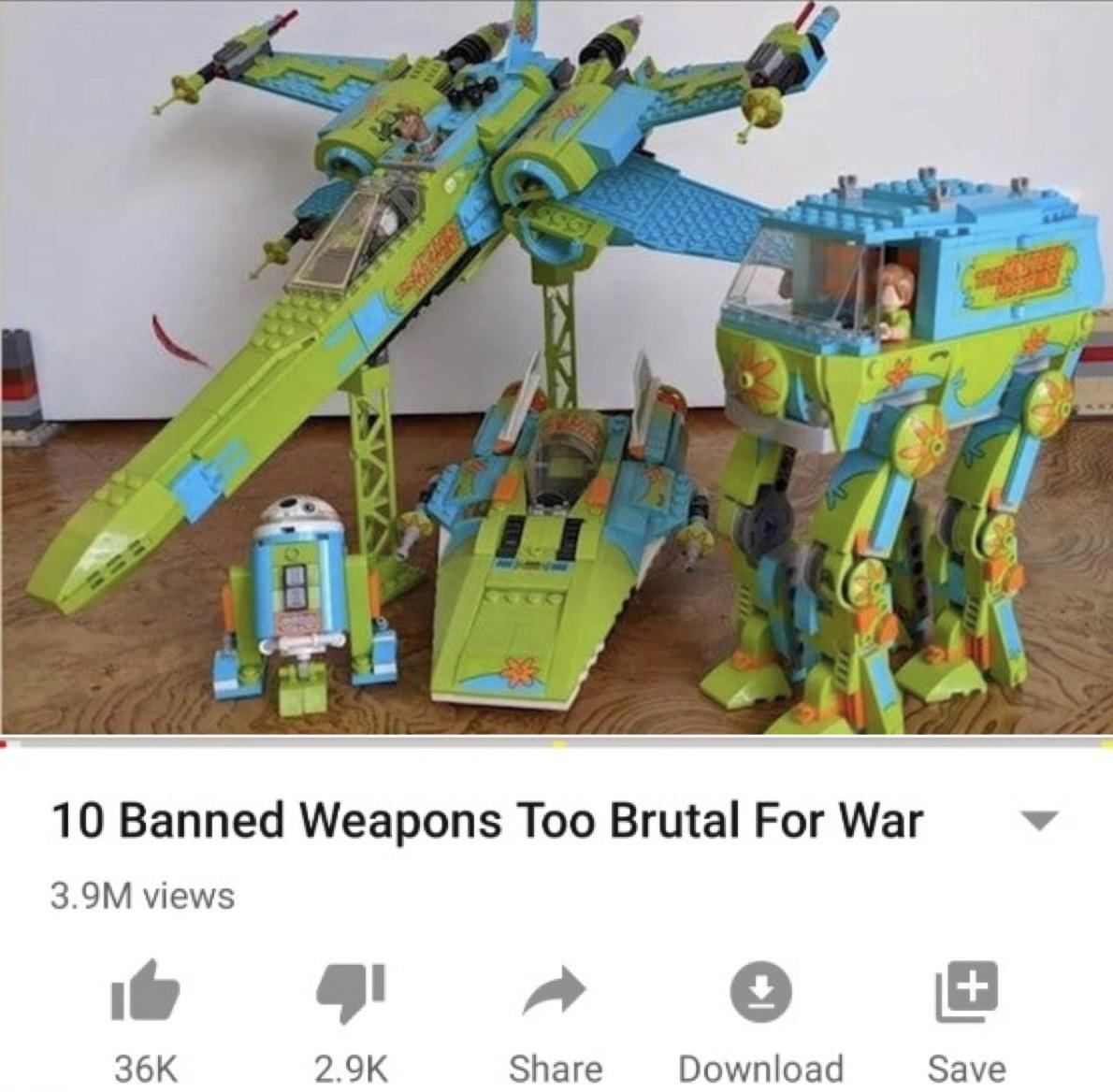 monday morning randomness - lego scooby doo star wars - 10 Banned Weapons Too Brutal For War 3.9M views 36K Download Save