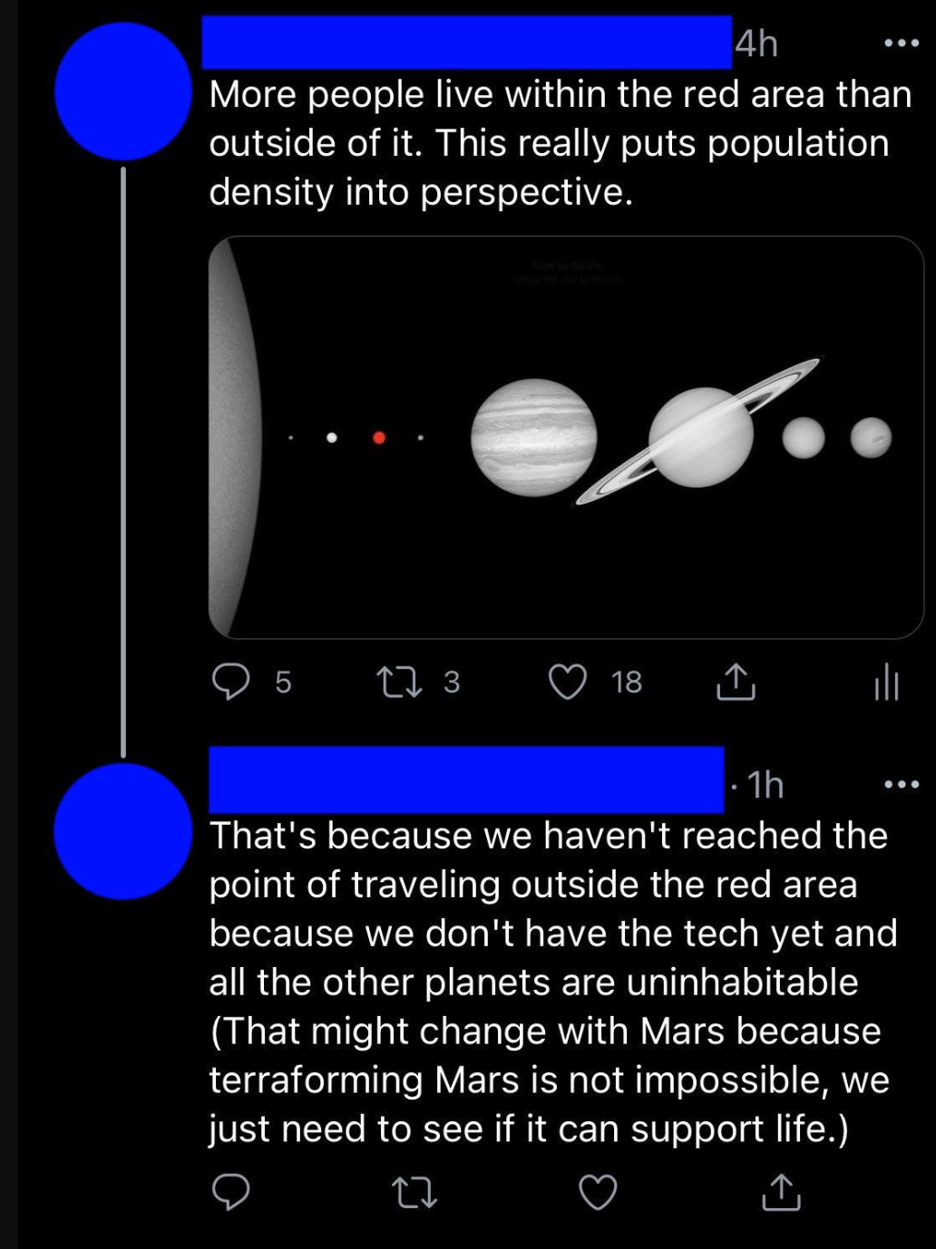 People Who Don't Get the Joke - More people live within the red area than outside of it.