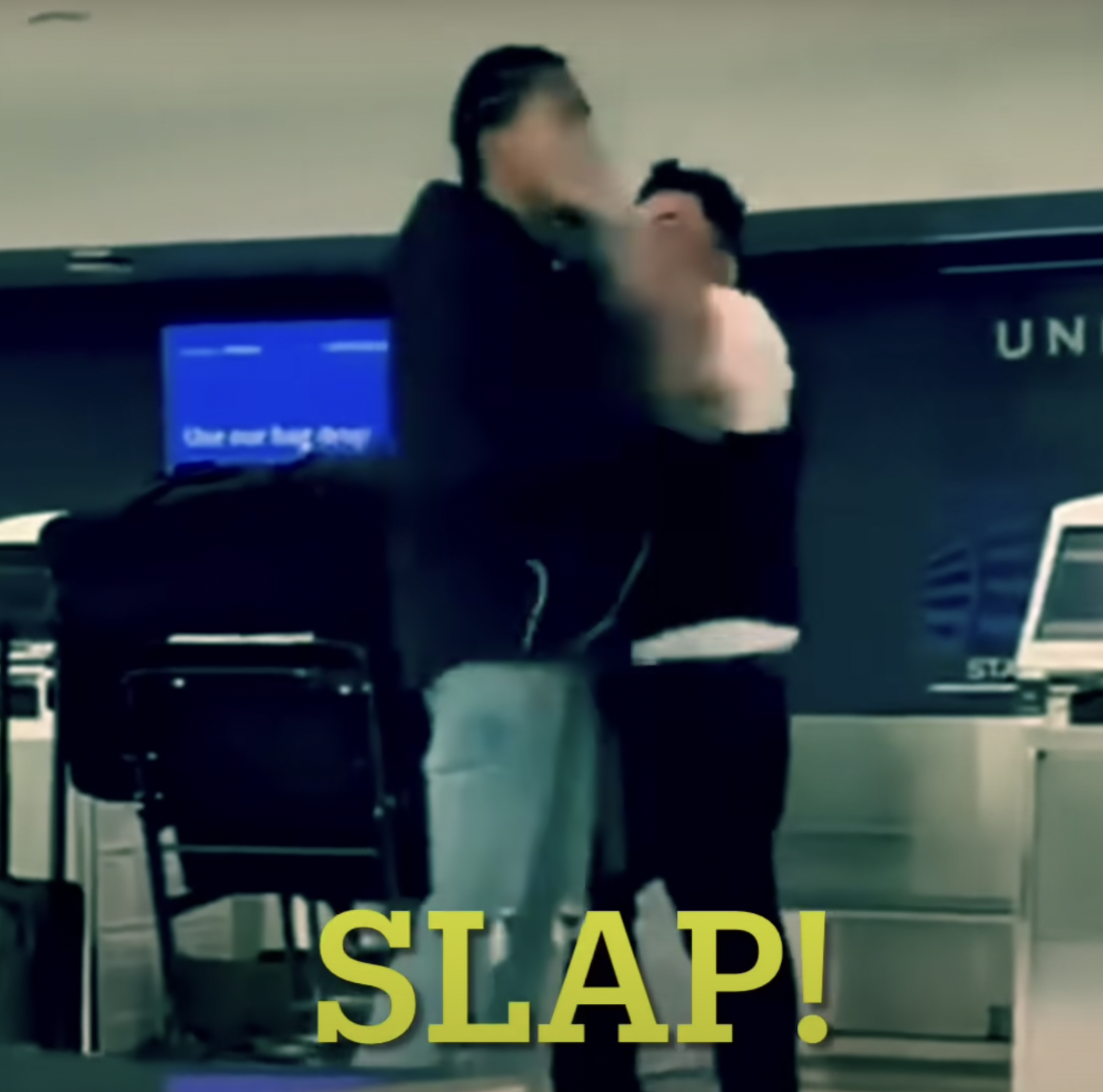 United Airlines fight - standing - "Slap! Un