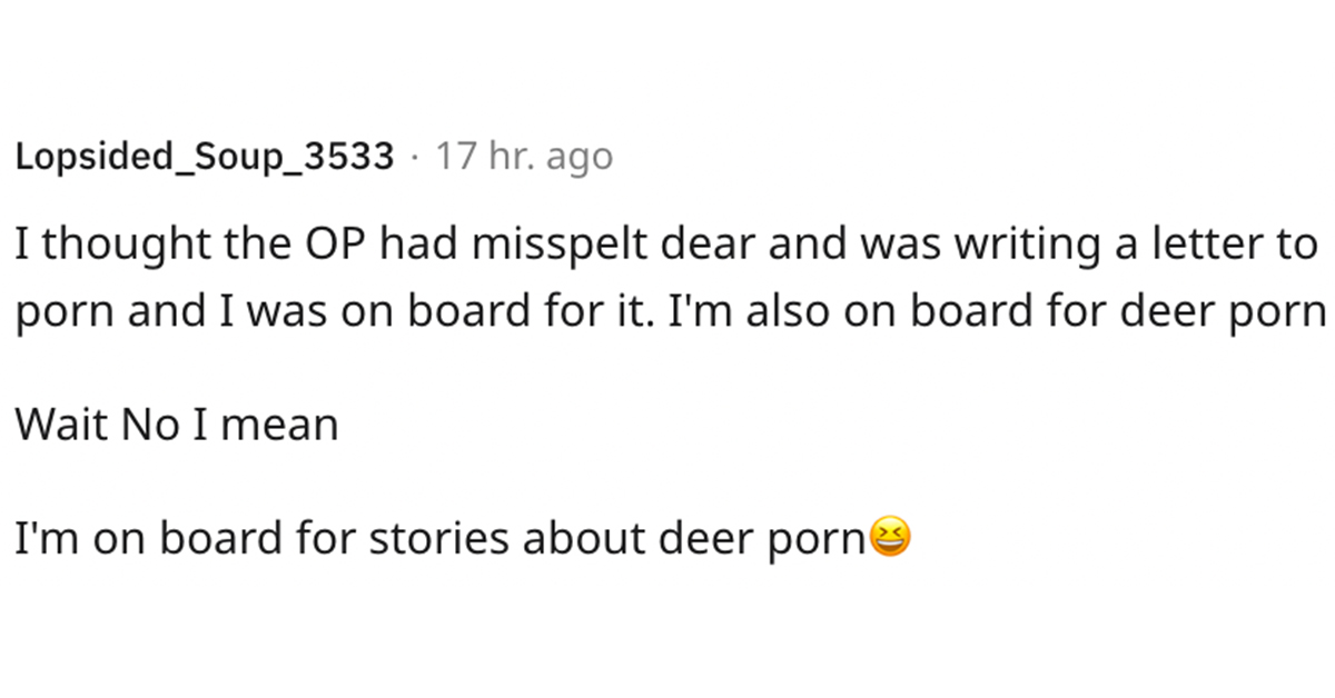 Deer Porn Comment Troll - comment