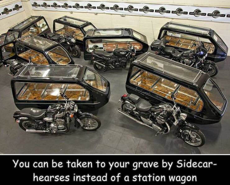 car - You can be taken to your grave by Sidecar hearses instead of a station wagon