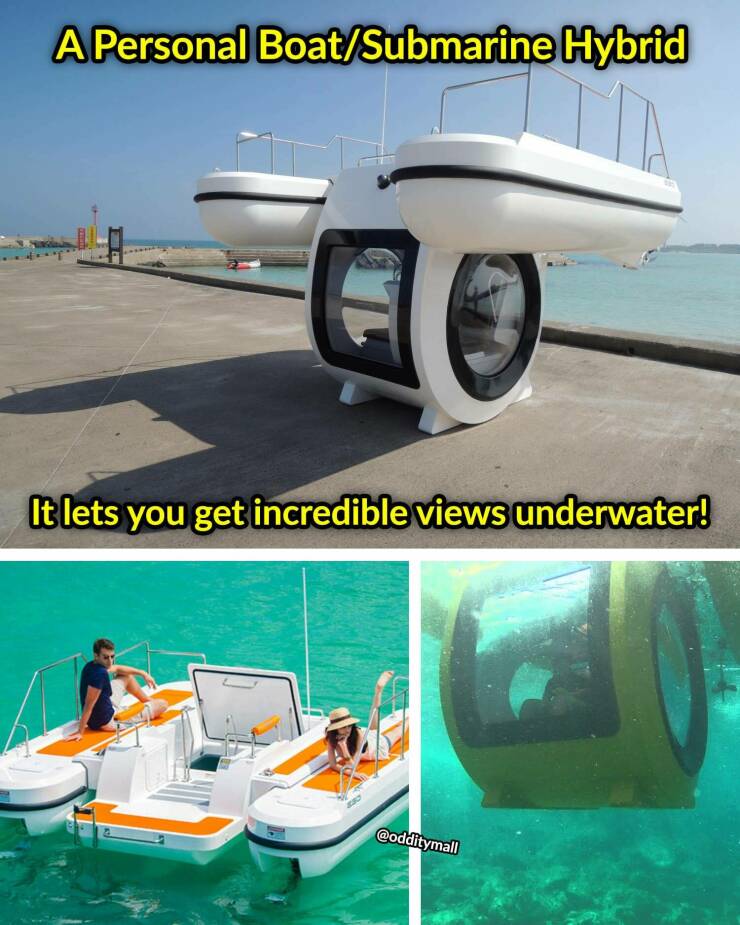 underwater personal submarine - A Personal BoatSubmarine Hybrid It lets you get incredible views underwater!