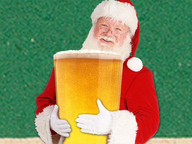 Beer Facts - santa drinking a beer