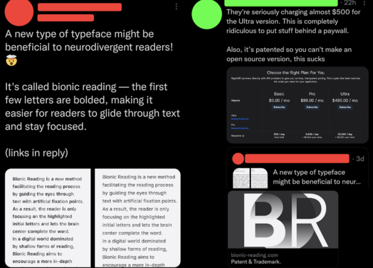 Facepalms - software - A new type of typeface might be beneficial to neurodivergent readers! It's called bionic reading the first few letters are bolded, making it easier for readers to glide through text and stay focused. links in Bionic Reading is a new
