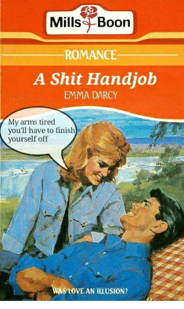 nsfw memes - mills and boon funny - Mills Boon Romance A Shit Handjob Emma Darcy My arms tired you'll have to finish yourself off Was Love An Illusion?