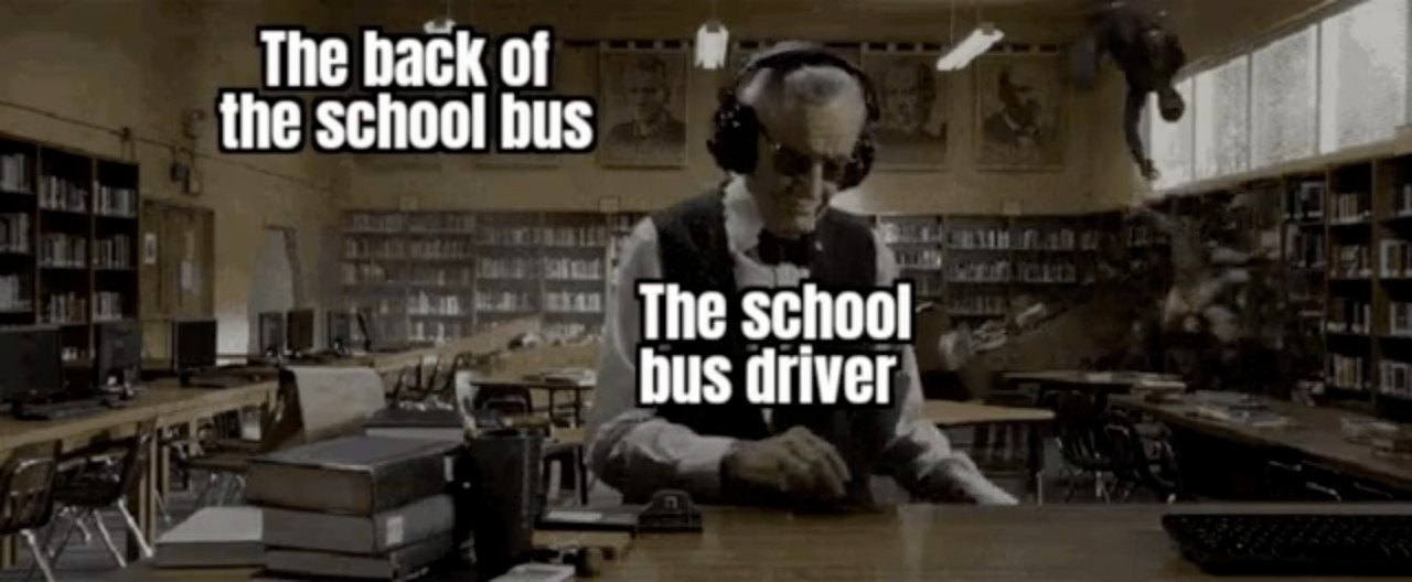 Dank Memes - stan lee amazing spider man cameo - The back of the school bus