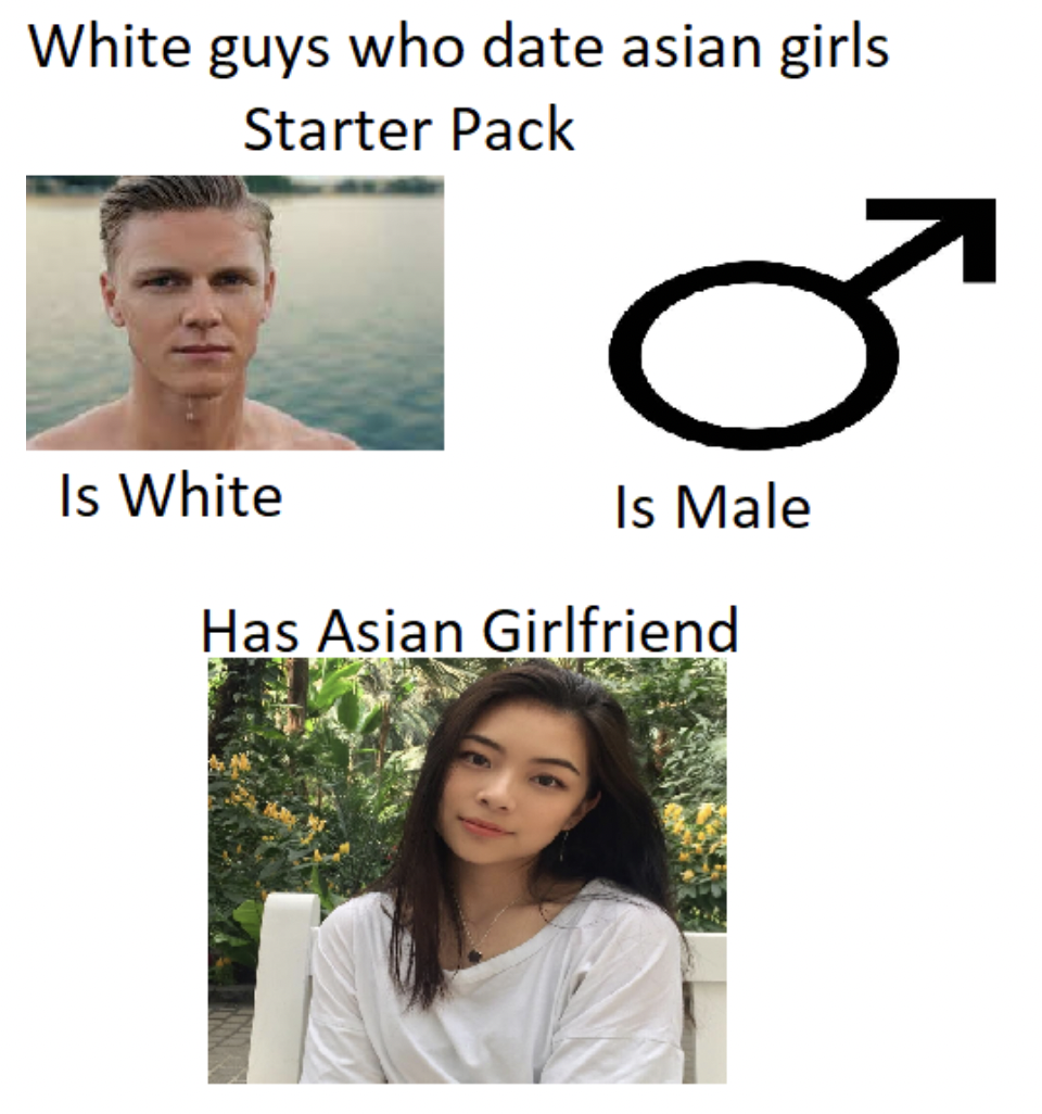 Anti-Memes - neck - White guys who date asian girls Starter Pack Is White Is Male Has Asian Girlfriend
