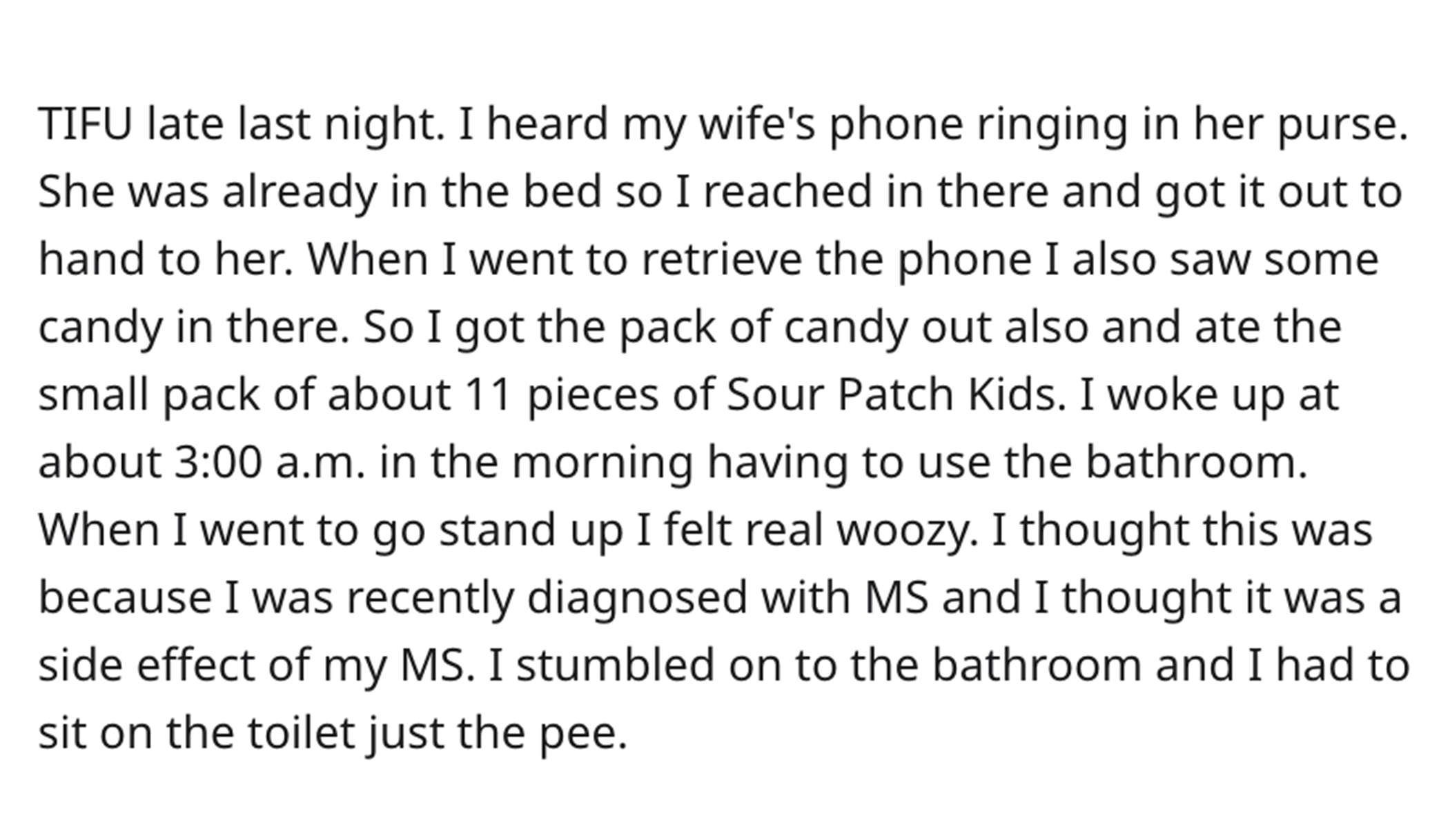 Stoney Patch Kids story reddit - document - Tifu late last night. I heard my wife's phone ringing in her purse. She was already in the bed so I reached in there and got it out to hand to her. When I went to retrieve the phone I also saw some candy in ther