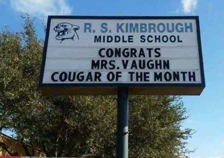 monday morning randomness - checkpoint charlie - R. S. Kimbrough Middle School Congrats Mrs. Vaughn Cougar Of The Month