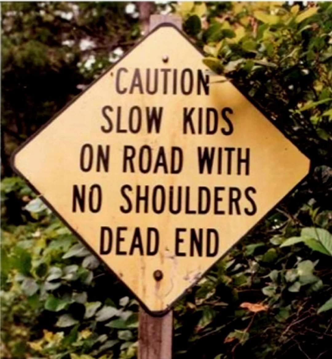 monday morning randomness - loading cat memes - Caution Slow Kids On Road With No Shoulders Dead End