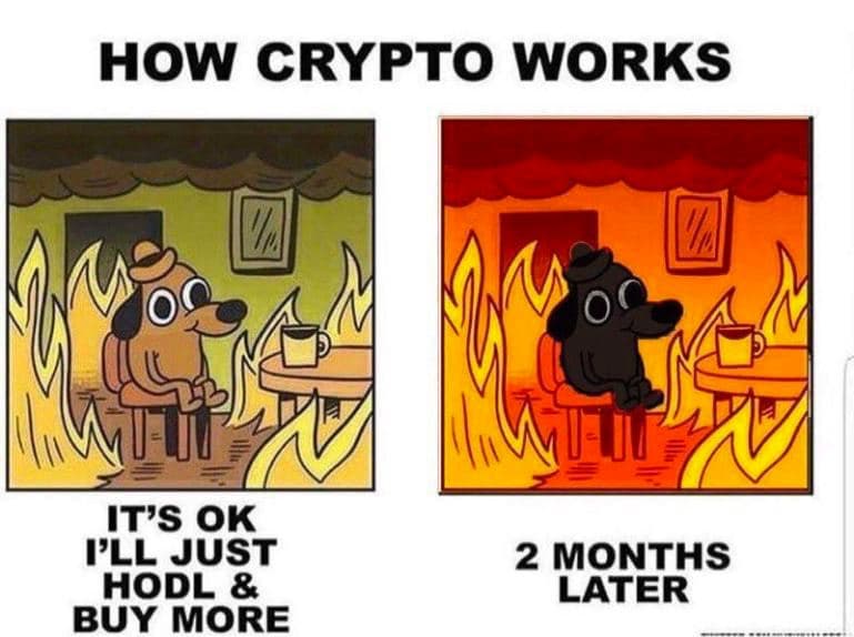 crypto crash memes - crypto loss meme - How Crypto Works 1 Yu It'S Ok I'Ll Just Hodl & Buy More 00 2 Months Later