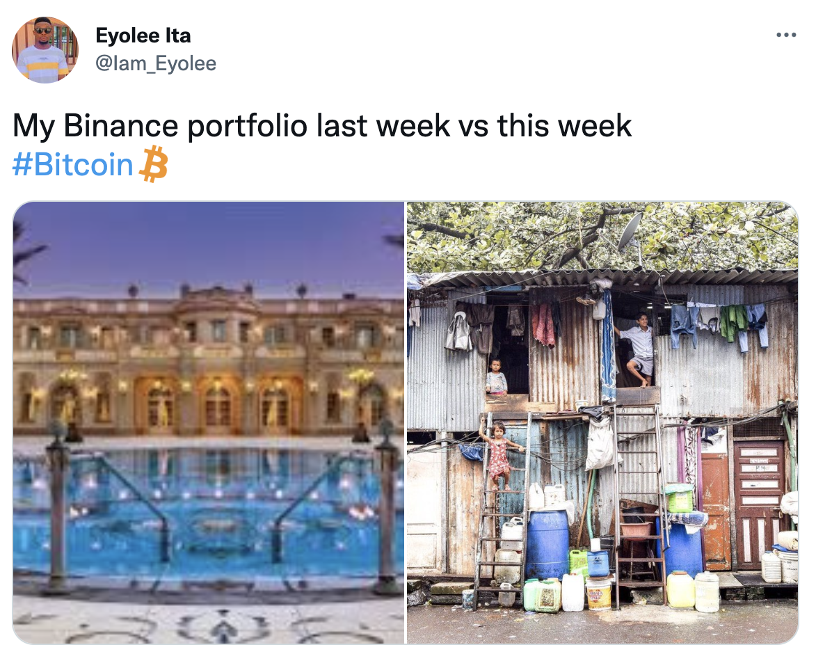 crypto crash memes - real estate - Eyolee Ita My Binance portfolio last week vs this week B ...