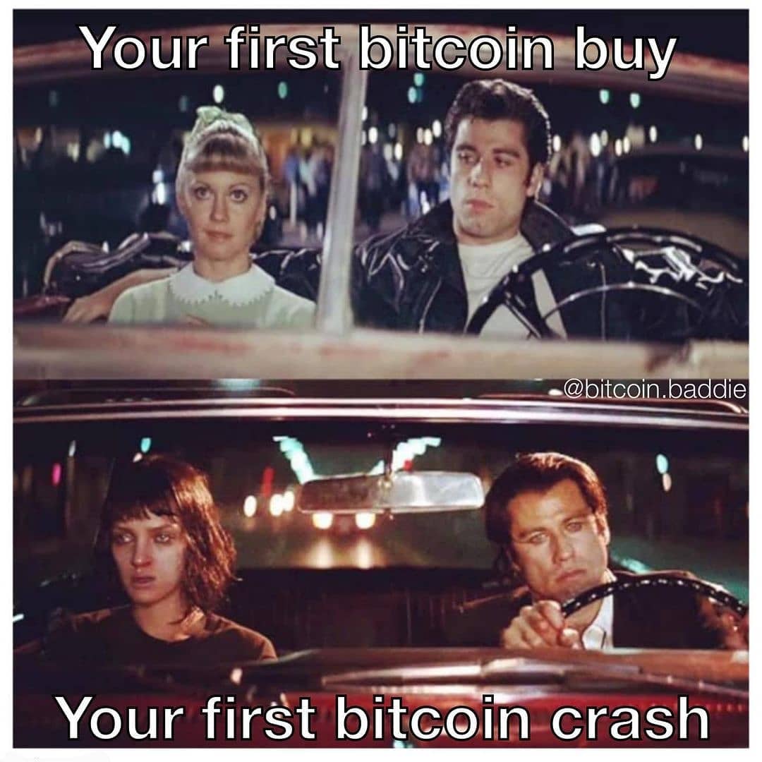 crypto crash memes - pulp fiction grease - Your first bitcoin buy .baddie Your first bitcoin crash