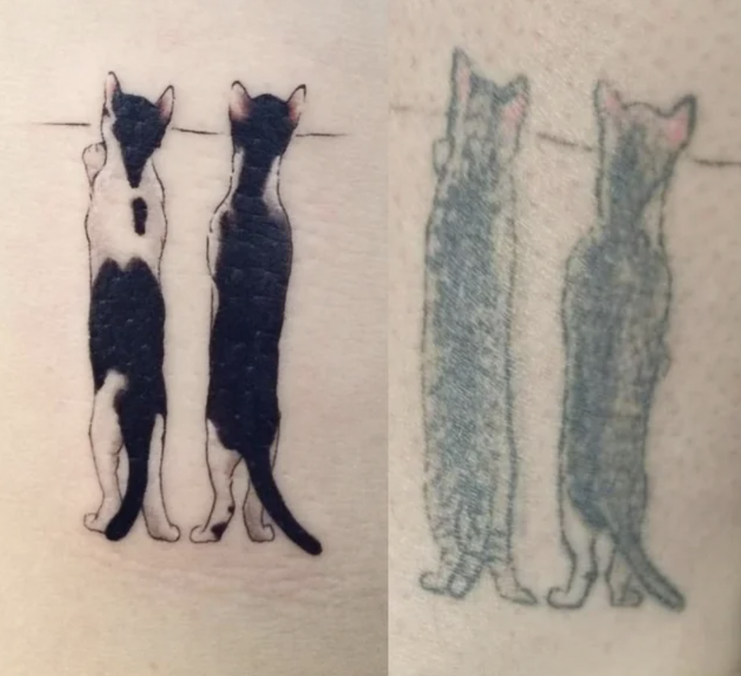 Bad Tattoos - long cat tattoo