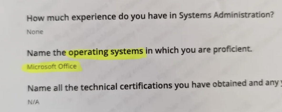 Dumb Facepalms - How much experience do you have in Systems Administration? None