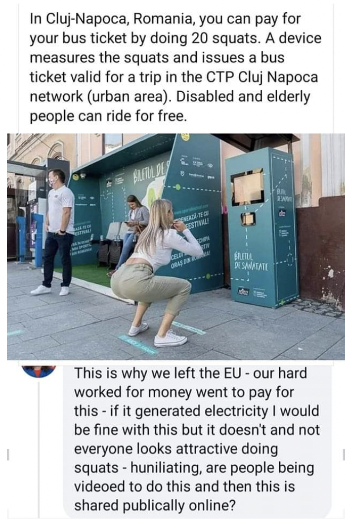 Dumb Facepalms - Romania, you can pay for your bus ticket by doing 20 squats.