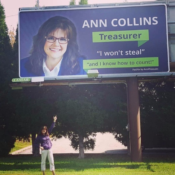 funny memes and pics - county treasurer meme - Camar Lh Man Ann Collins Treasurer "I won't steal" "and I know how to count!" Paid for by Anna