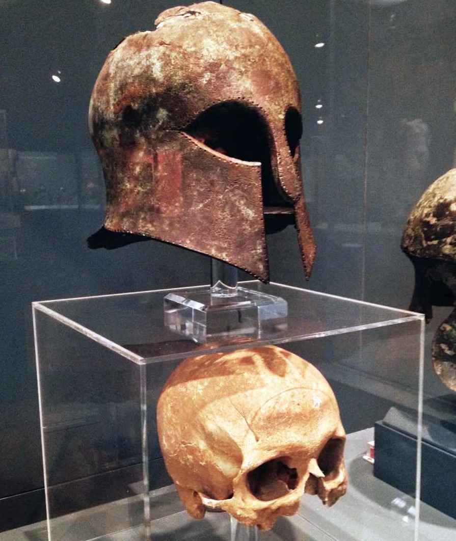Historical Helmet Pics - helmet with skull of marathon battle