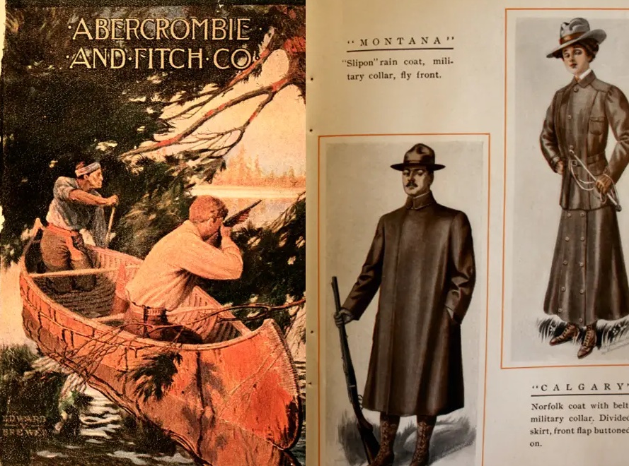 Ernest Hemingway Facts - abercrombie and fitch origin - Edward Brew Abercrombie And Fitch Co "Montana" "Slipon" rain coat, mili tary collar, fly front. Ales "Calgary Norfolk coat with belt. military collar. Divided skirt, front flap buttoned on.