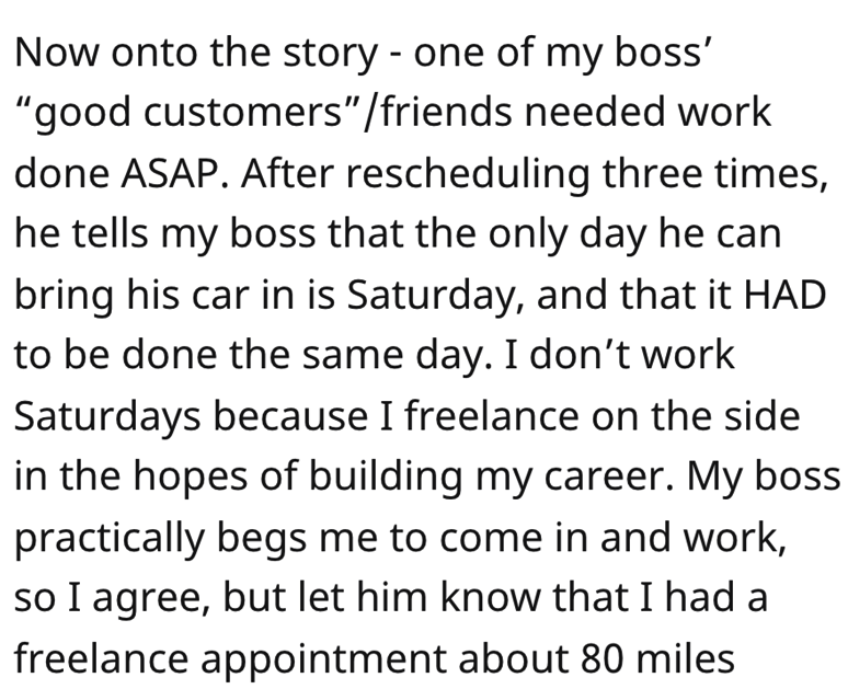 Horribble Boss Ridicules Employee story - evan almighty quotes - Now onto the story one of my boss' "good customers"friends needed work done Asap. After rescheduling three times, he tells my boss that the only day he can bring his car in is Saturday, and 