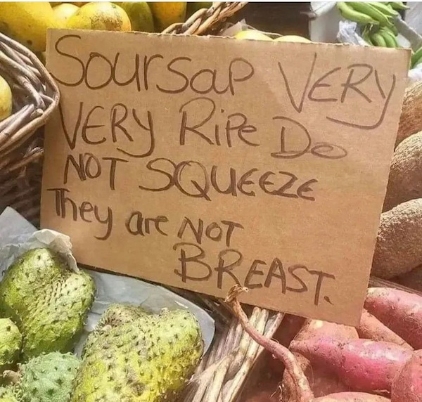 funny and naughty memes for adults - funny - Soursap Very Very Ripe De Not Squeeze They are Not Breast