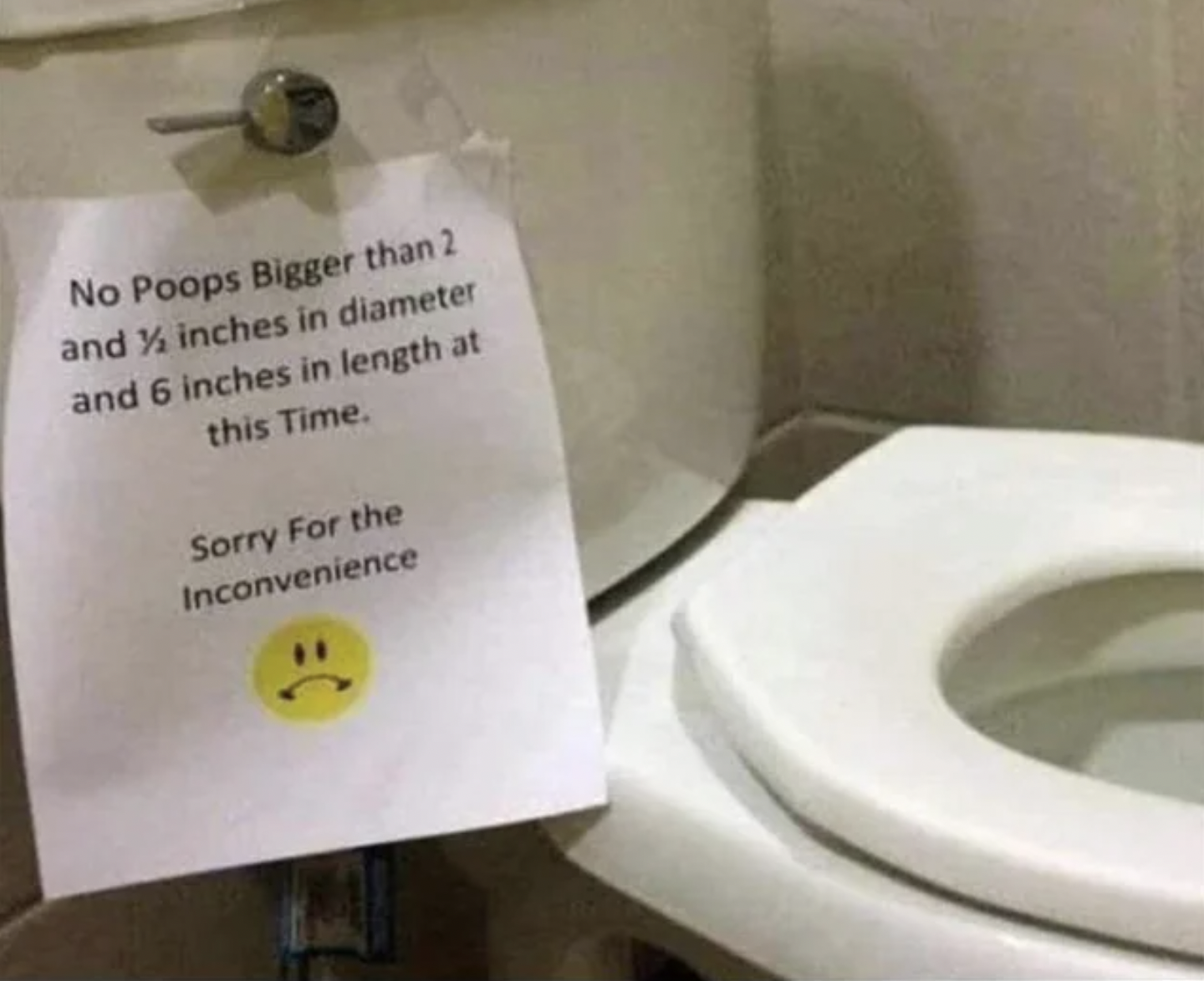Oddly Specific Pictures - 7 inch diameter poop - No Poops Bigger than 2 and inches in diameter and 6 inches in length at this Time. Sorry For the Inconvenience