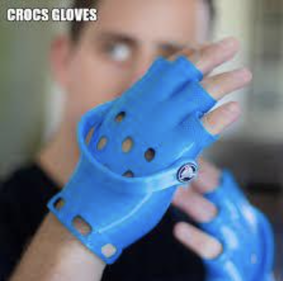 Hand Crocs.