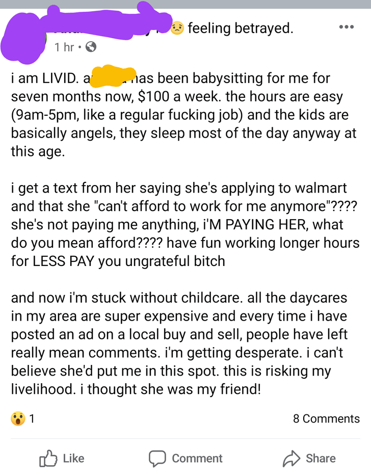 Entitled Mom Lashes Out After Babysitter Gets a Better Job 