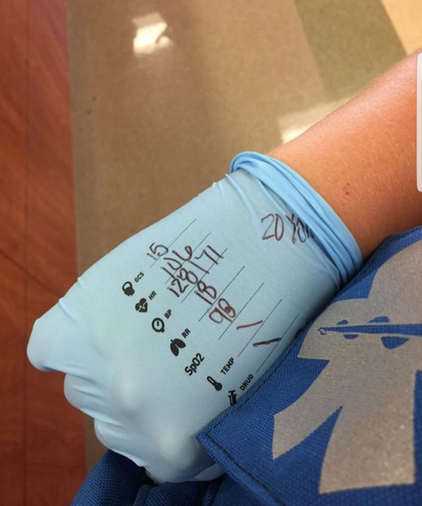 Clever way to easily keep track of a patient's vitals.
