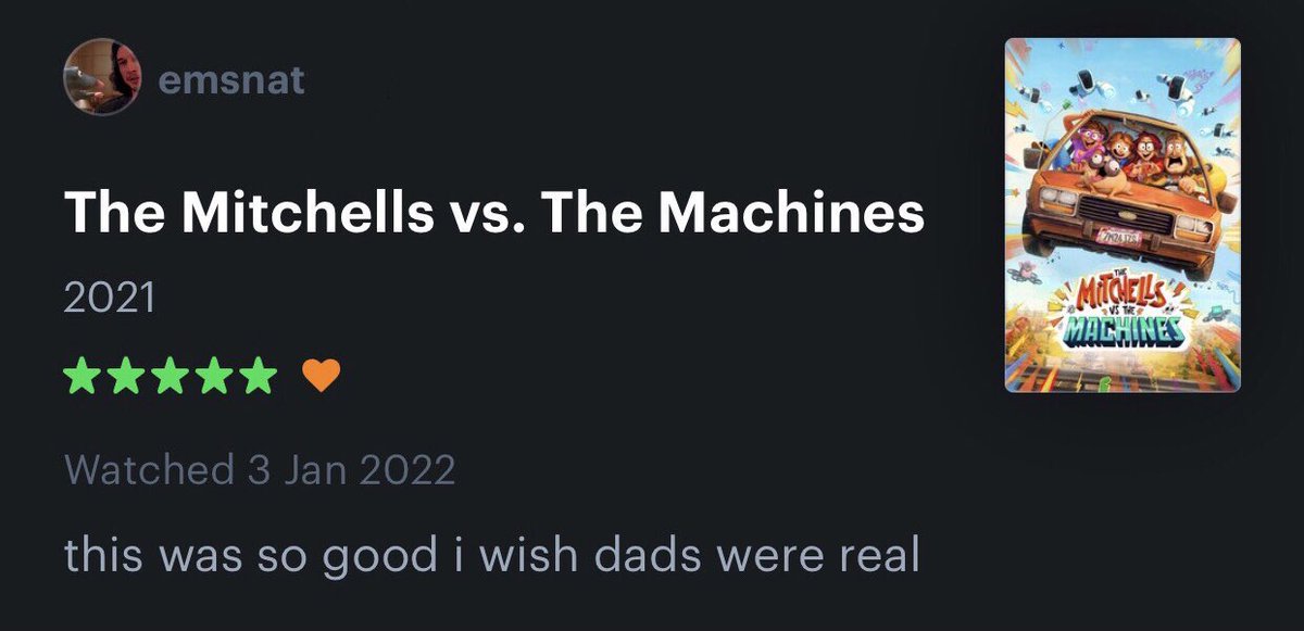 Honest Movie Reviews - display advertising - emsnat The Mitchells vs. The Machines 2021 Watched this was so good i wish dads were real .02 Mitgells Machines