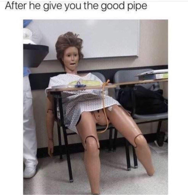 sitting - After he give you the good pipe