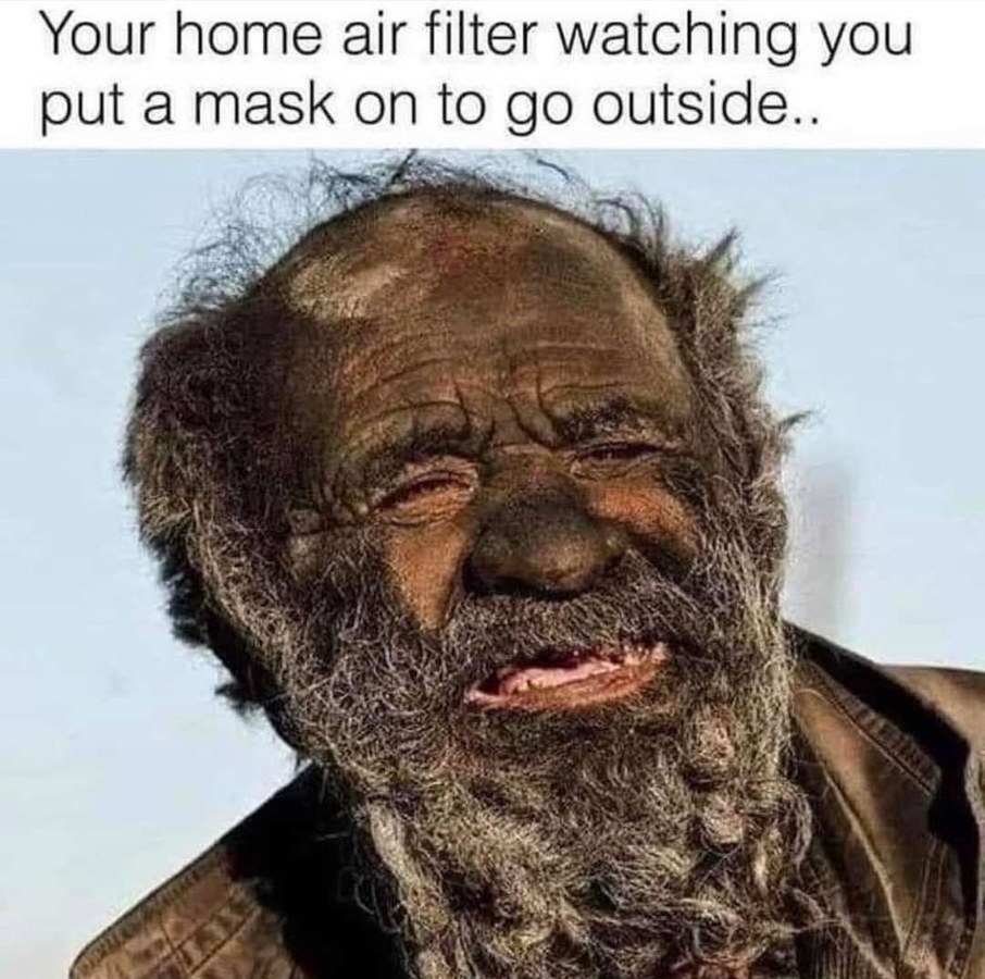 monday morning randomness - your home air filter watching you put a m - Your home air filter watching you put a mask on to go outside..
