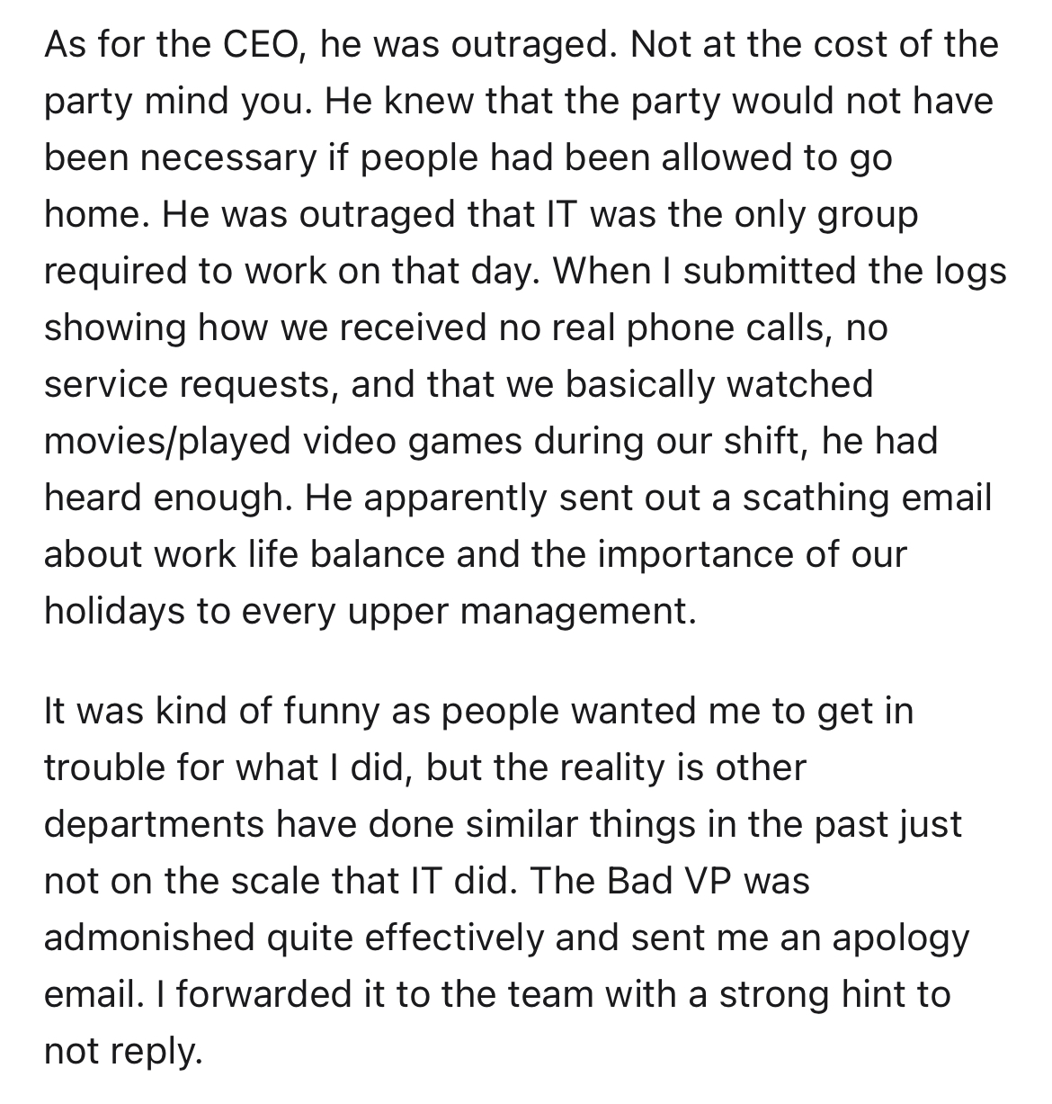 employees throw $6k 4th of July party at work -sirius marauders fanfiction - As for the Ceo, he was outraged. Not at the cost of the party mind you. He knew that the party would not have been necessary if people had been allowed to go home. He was outrage