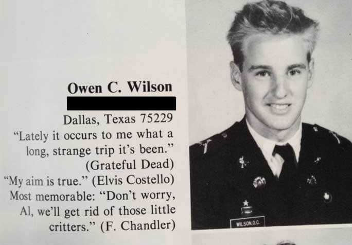 Celebrity Yearbook Photos - actors yearbook quotes - Owen C. Wilson
