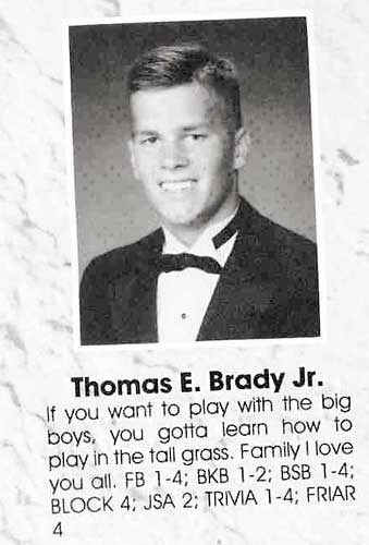 Celebrity Yearbook Photos - tom brady in high school - Thomas E. Brady Jr.