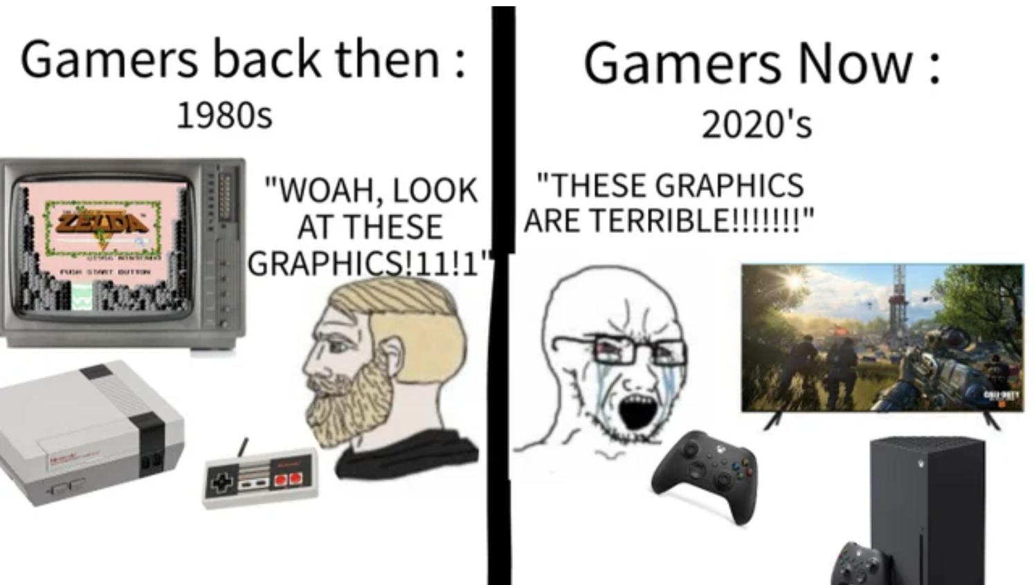 Gaming Memes - multimedia - Gamers back then 1980s Zer